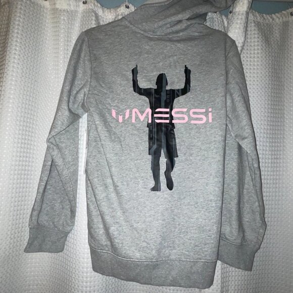 Messi Gray Full-Zip Hoodie – Size XL (Children/Teens) - Picture 4 of 7